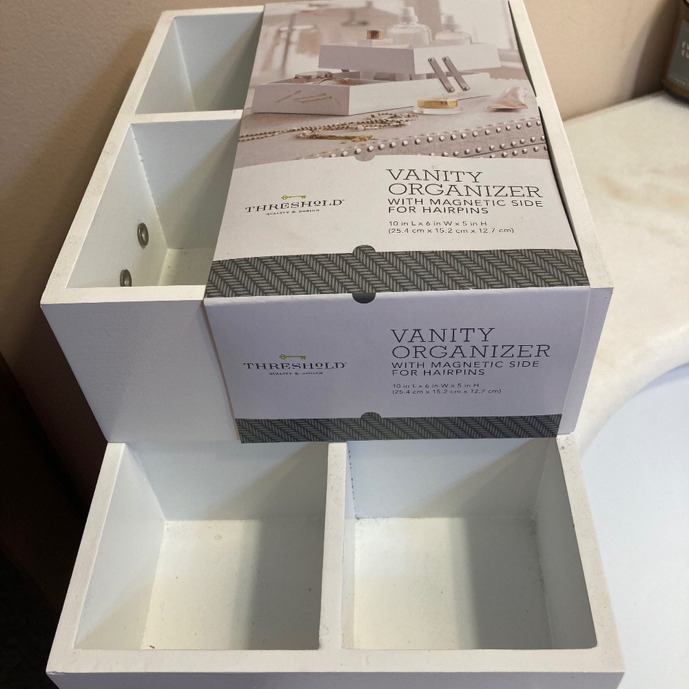 Threshold, white vanity organizer